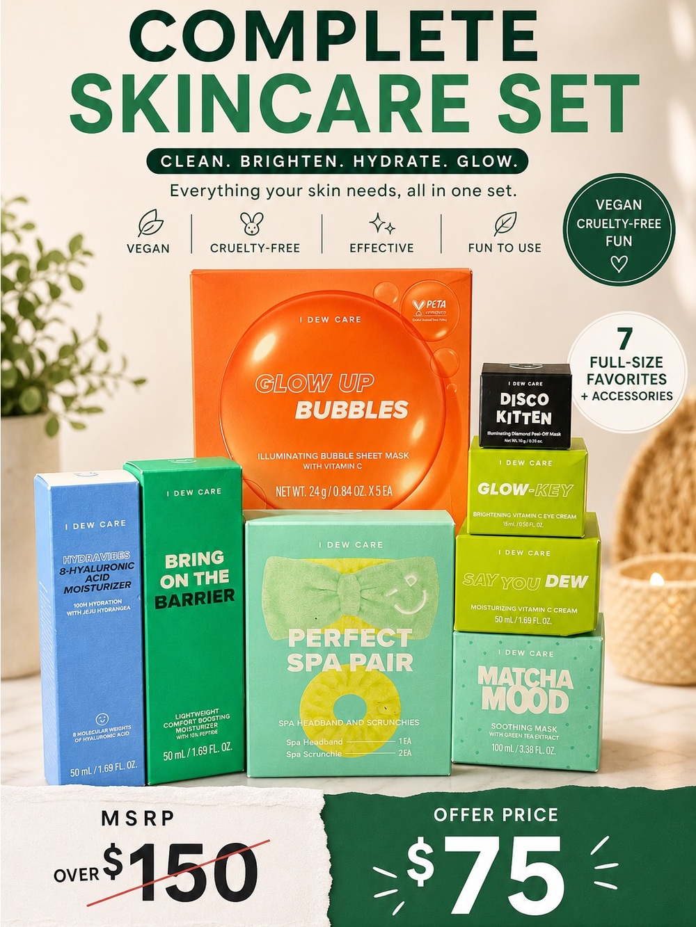 I Dew Care Complete Skincare Set - Green & Orange